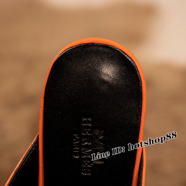 Hermes專櫃爆款凱莉半拖女鞋 愛馬仕最新升級版kelly扣半拖 dx2842